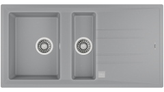 TEKA MAESTRO>Stone 60 B-TG Bir Büyük Hazne Bir Küçük Hazne ve Damlalıklı Tegranite Eviye Metalik gri