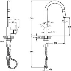 Artema Maestro Standart Pull-Down Eviye Bataryası - A42162