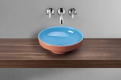 VitrA Water Jewels 4334B449-0016 Çanak Lavabo, VitrA Clean, 40 cm, Terrakota-Turkuaz