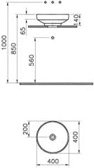 VitrA Water Jewels 4334B449-0016 Çanak Lavabo, VitrA Clean, 40 cm, Terrakota-Turkuaz