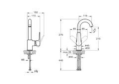 Artema Root Round A42754 Döner Borulu Lavabo Bataryası, Krom