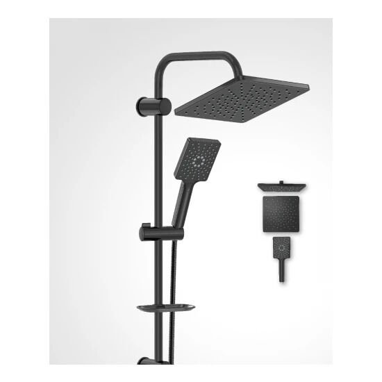 Valtemo Maxıma Jet Black Tepe Duş Seti VS-5935
