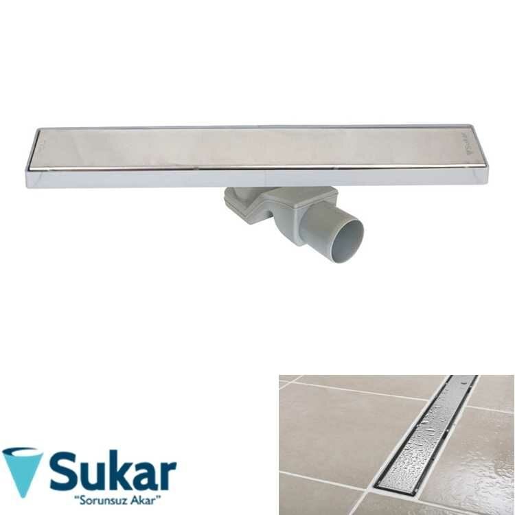 Sukar Line /4-E Plain Izgaralı Krom Duş Kanalı