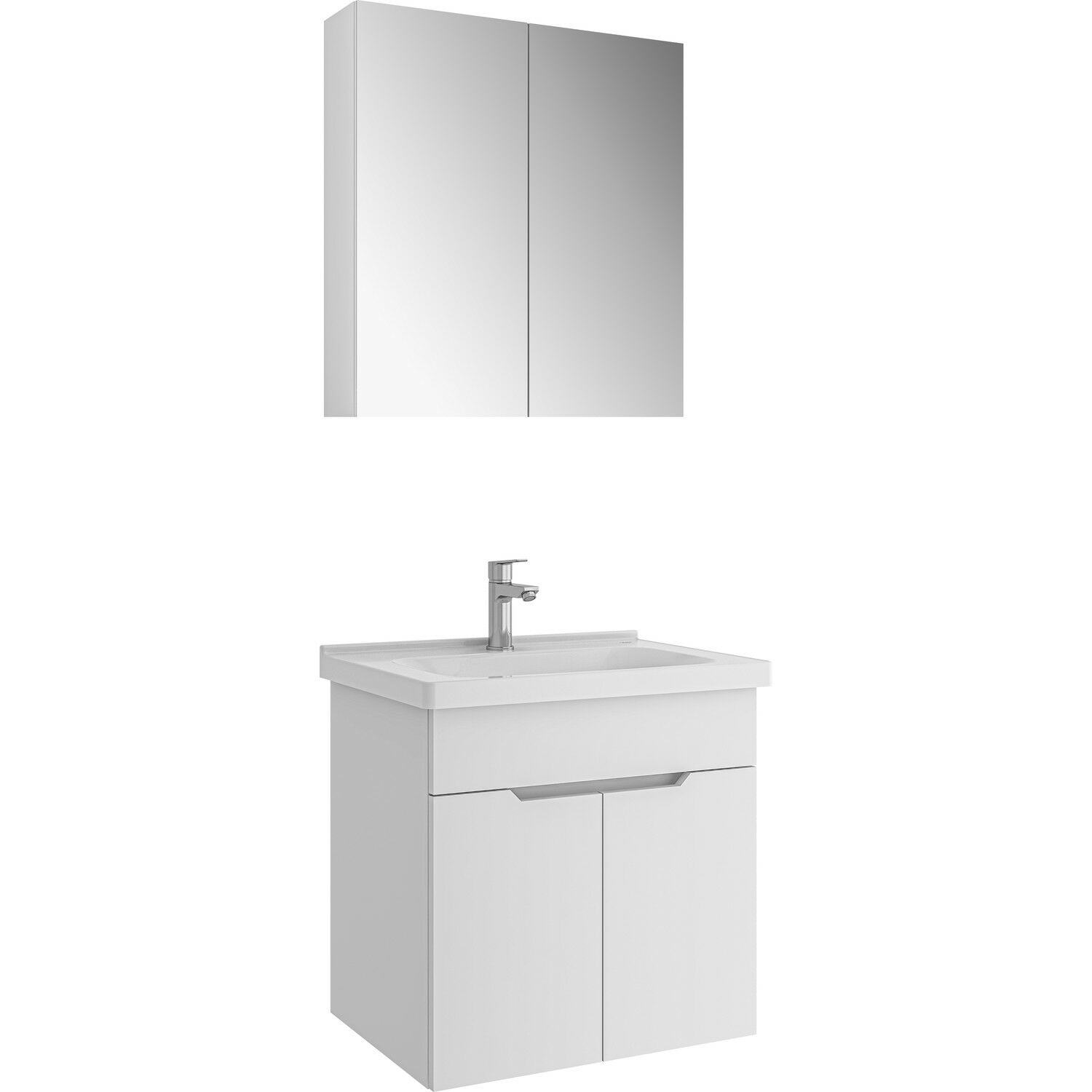 Kale Stora 65cm Set Ayna Dolabı Parlak Beyaz Banyo Dolabı KARGO ALICI ÖDEMELİ