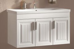 GOLD ARİA  BEYAZ 100 CM BANYO DOLABI