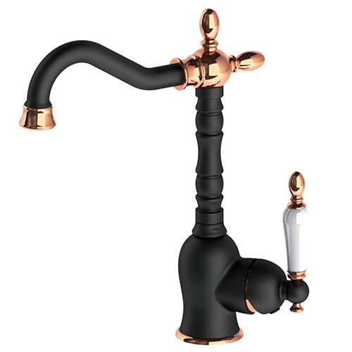 GPD Tek Gövde Lavabo Bataryası Retro Siyah Rose MTL180-S-R