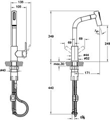 Artema Maestro A42146 Pull-Out Eviye Bataryası Krom