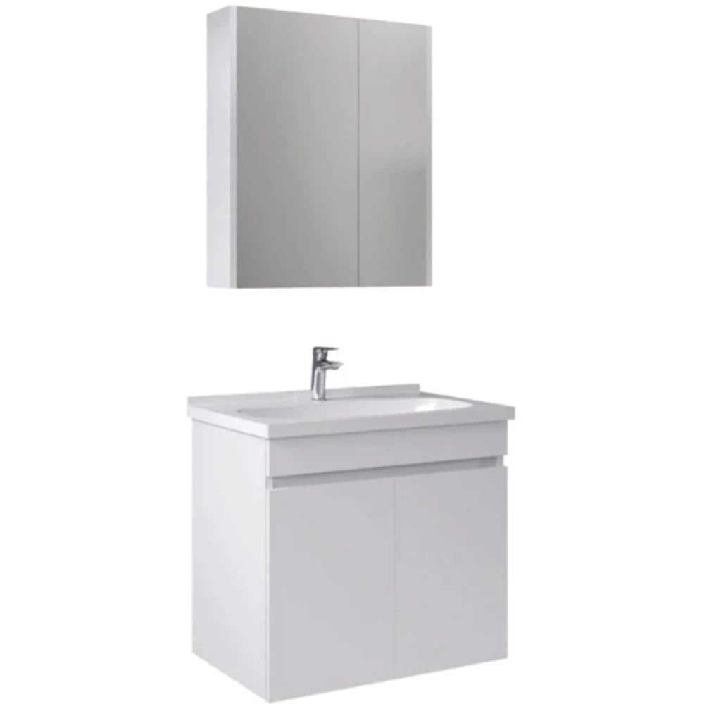 Kale Krea 65 Cm Kapaklı Beyaz Banyo Dolabı Takımı 610100200921