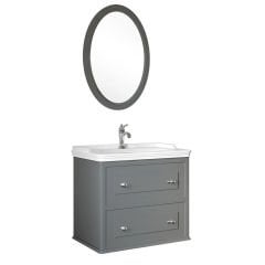 Kale Miro 80 Cm Mat Gri Banyo Dolabı Takımı 610100200138