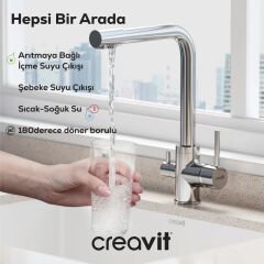 Creavit Su Arıtma Çıkışlı Mutfak Bataryası BT.DW8700