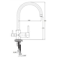 GPD Espina Arıtma Çıkışlı Eviye Bataryası Krom (Tek Akım) MAR70