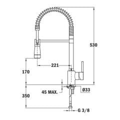 TEKA ARK 938 SPRALLİ EVYE BATARYASI KROM  239381200