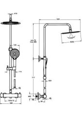 ARTEMA AQUAHEAT BLİSS 250 TERMOSTATİK DUŞ KOLONU A47201